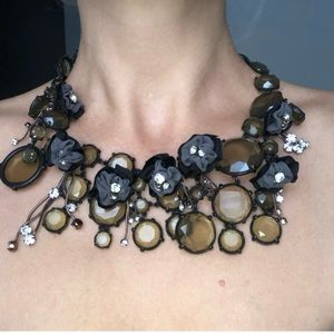 J. Crew Necklace black with jewels
